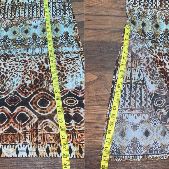 Cato maxi dress size S. Abstract Animal print. Open Sleeve. Rushed Waist - Picture 5 of 8